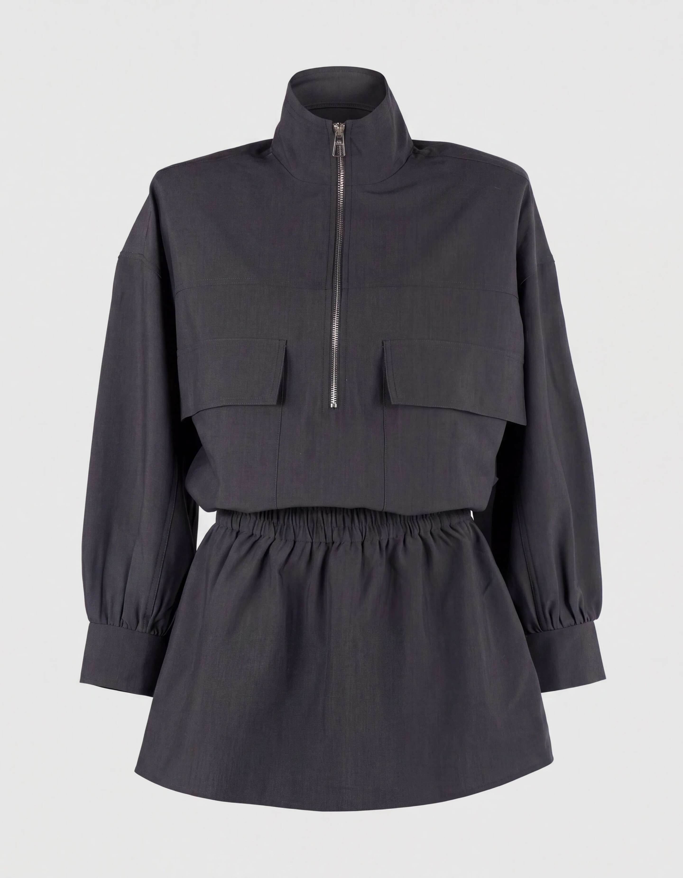 Peplum Kleid Dunkelgrau SHOEBY WOMEN