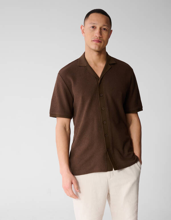 Gestricktes Overshirt Dunkelbraun SHOEBY MEN