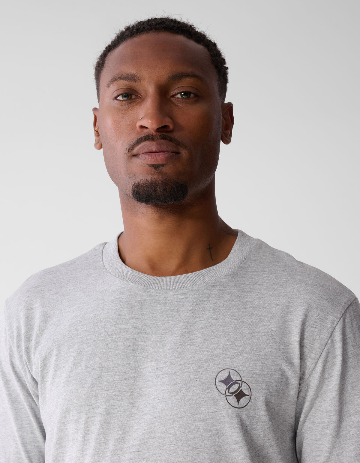 Diagonal-T-Shirt Hellgrau SHOEBY MEN