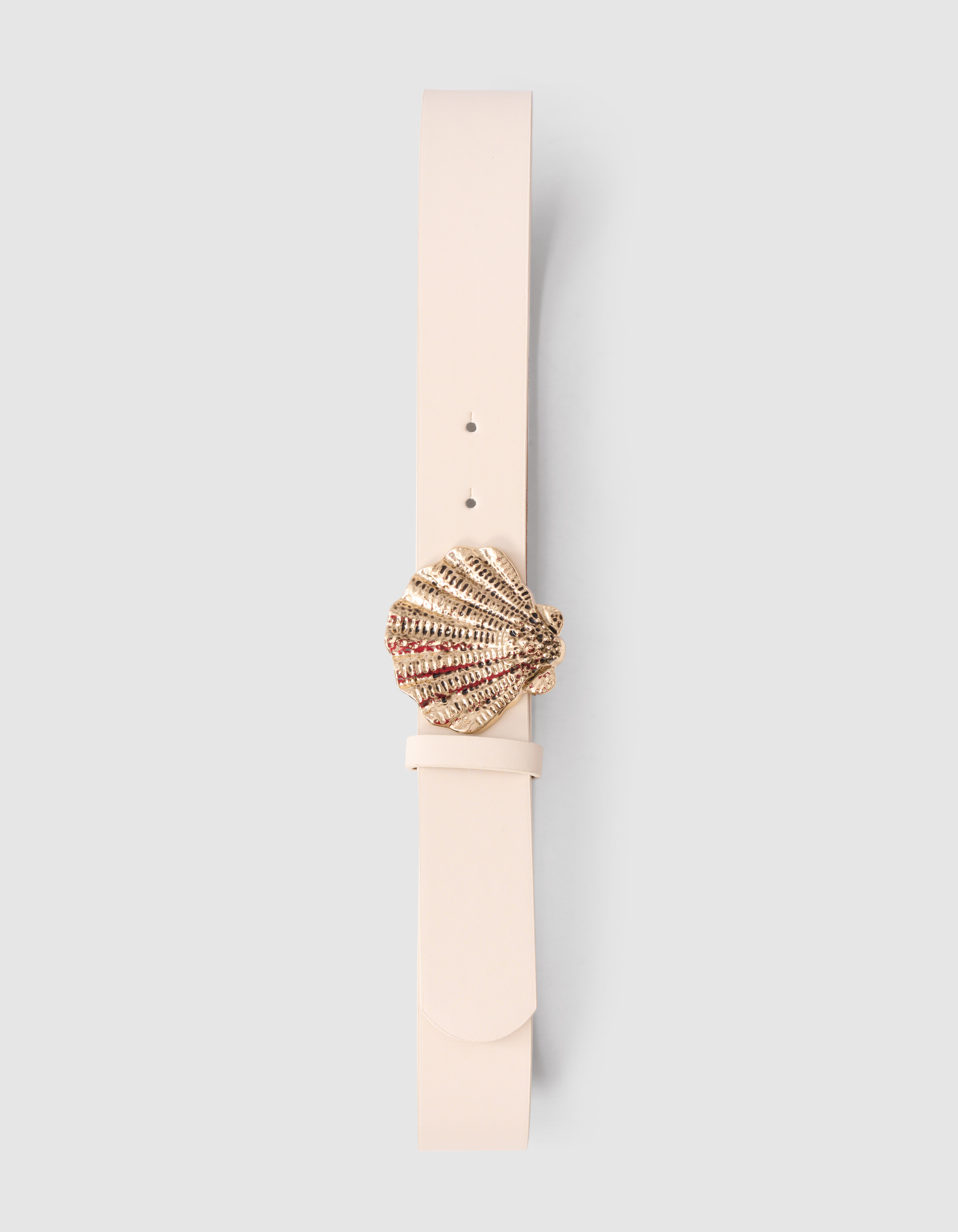 Shell Schnalle Gürtel Off White SHOEBY ACCESSOIRES