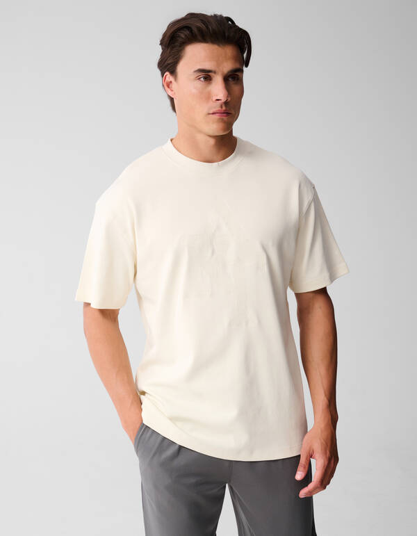 Stickerei Kunstwerk T-Shirt Gebrochen Wei&szlig; SHOEBY MEN