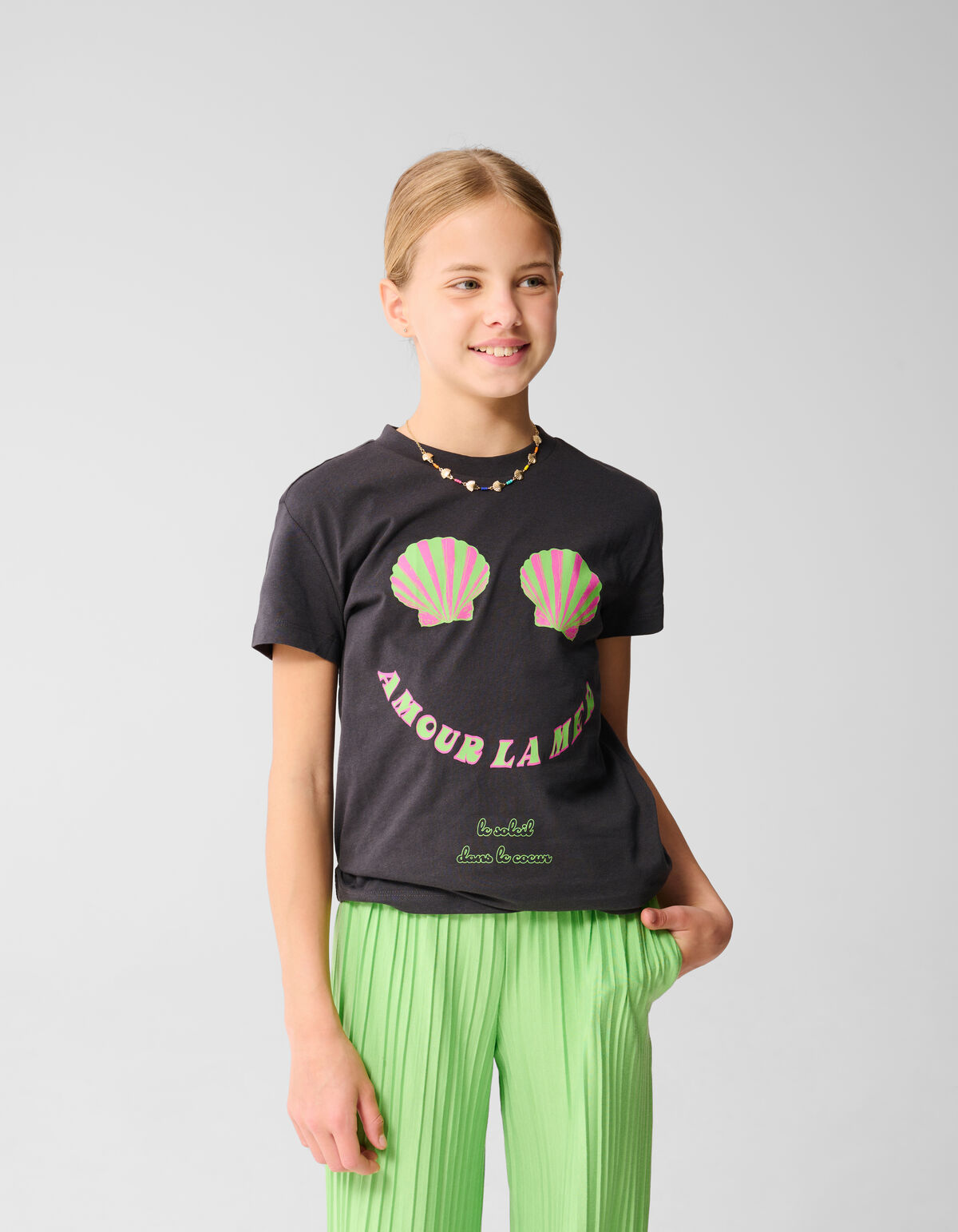 La Mer Artwork T-shirt Dunkelgrau SHOEBY GIRLS