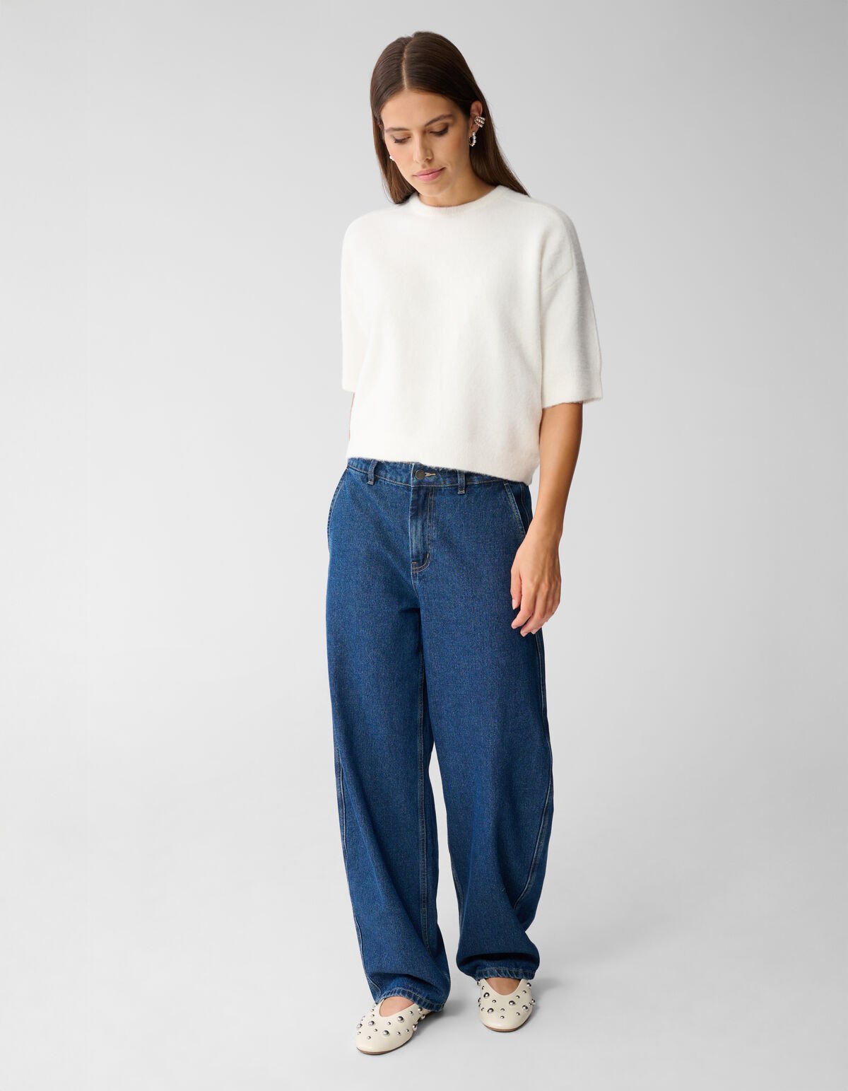Kurzärmliges Stricktop Off White von Mieke SHOEBY WOMEN