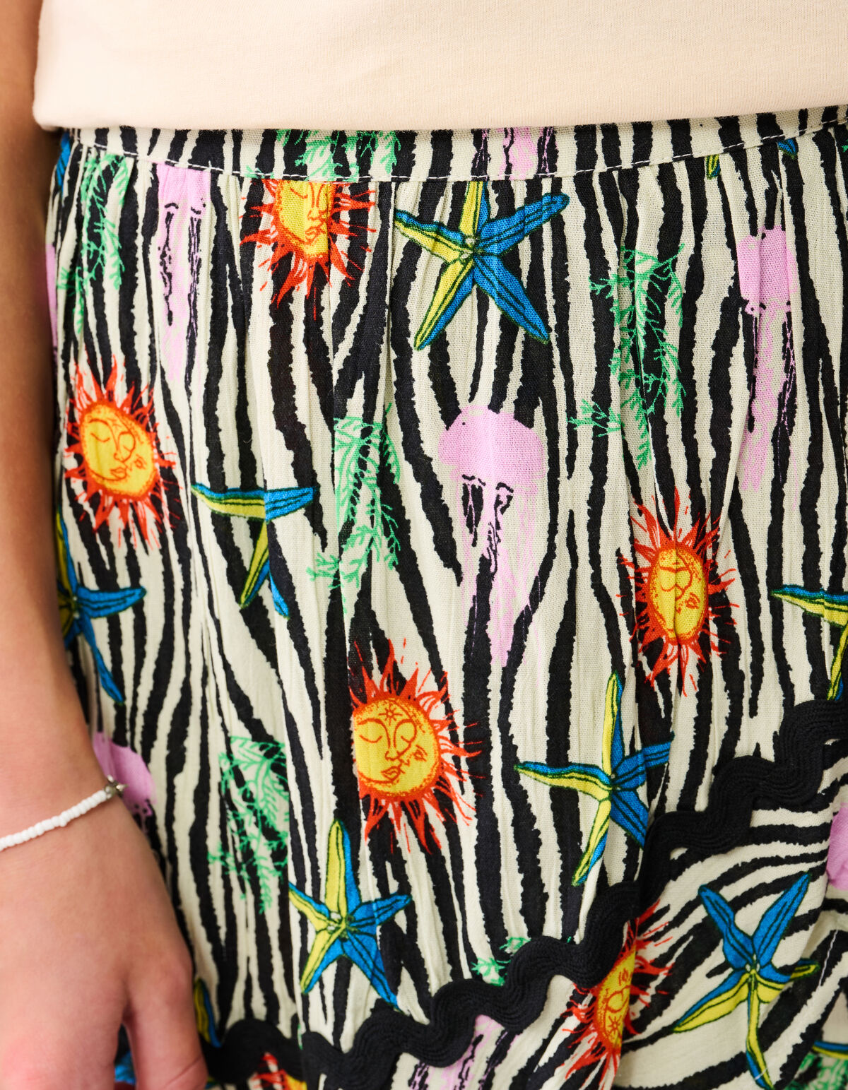 Bedruckter Zebra-Skort Off White SHOEBY GIRLS