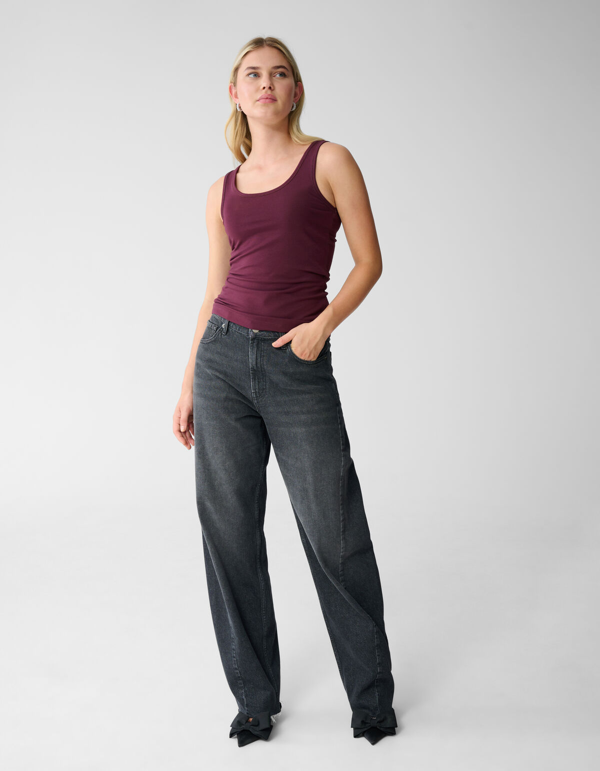 Basic Tanktop Dunkelrot SHOEBY WOMEN