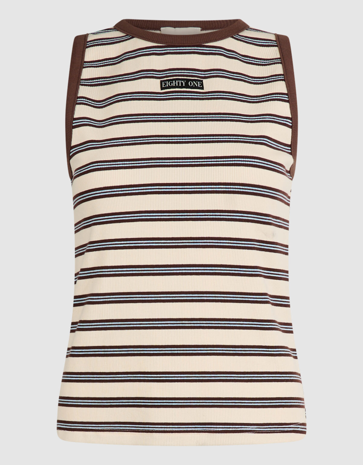 Gestreiftes Singlet mit Etikett Gebrochenes Wei&szlig; SHOEBY WOMEN