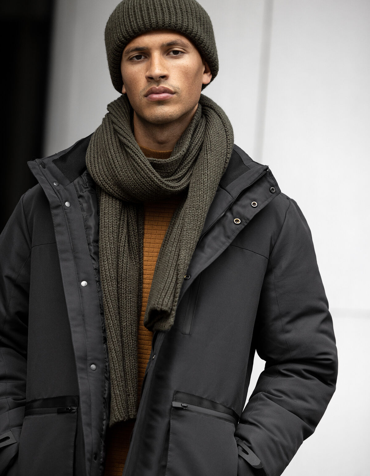 Dunkelgraue Parka-Jacke SHOEBY MEN