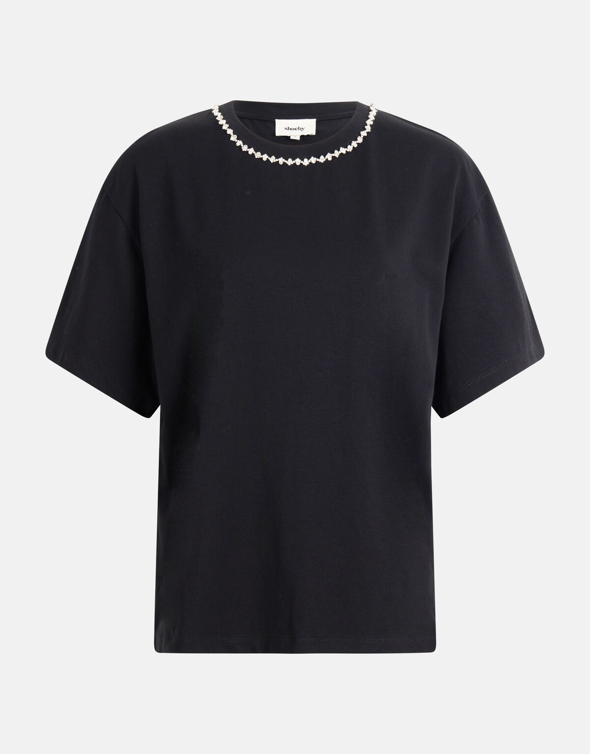 Strass-Ketten-T-Shirt Schwarz SHOEBY WOMEN