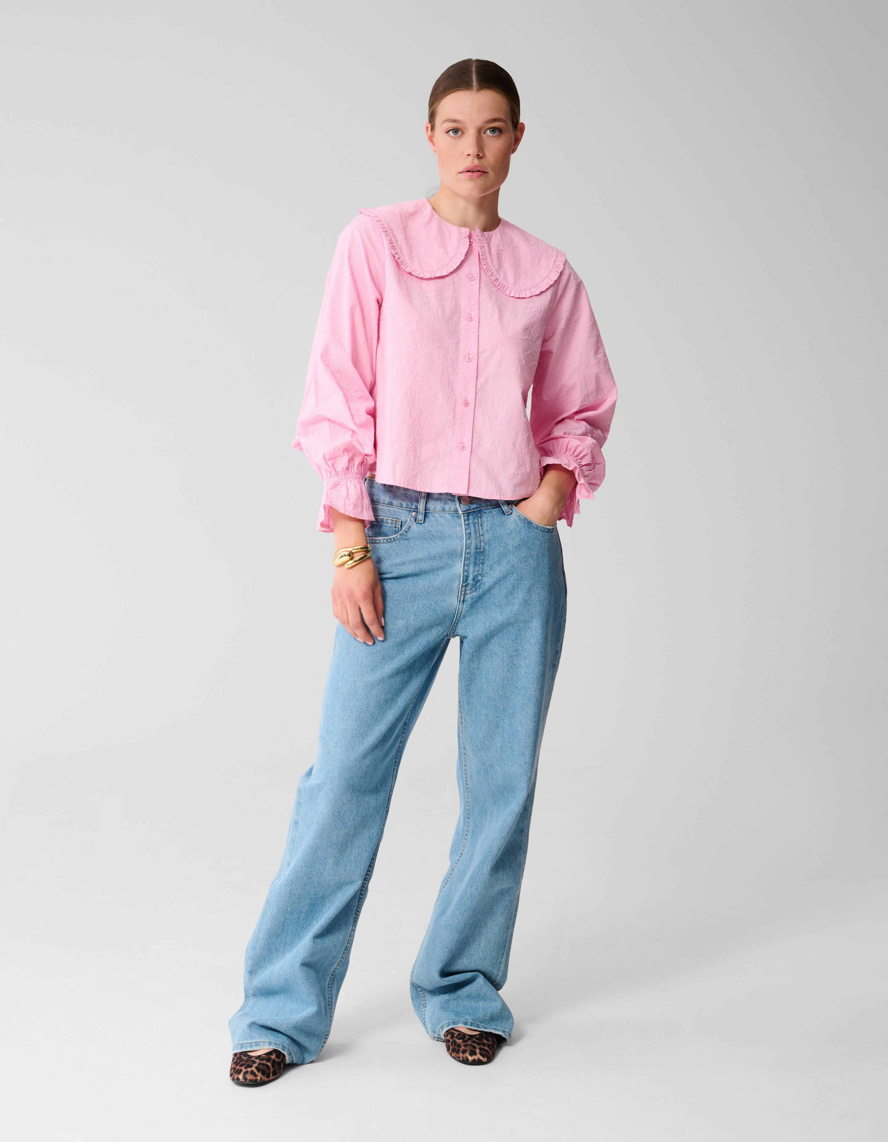 Blume Cord Bluse Rosa SHOEBY WOMEN