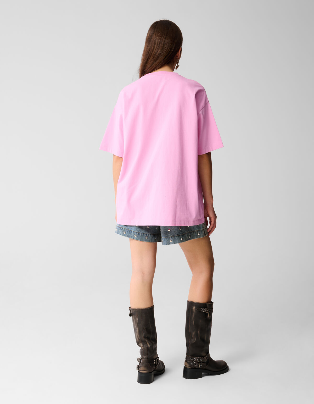 Übergroßes Kunstwerk-T-Shirt Rosa von Lizzy SHOEBY WOMEN