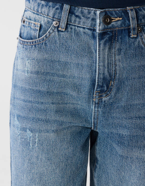 Destroyed Balloon Fit Jeans Dunkelblau SHOEBY BOYS