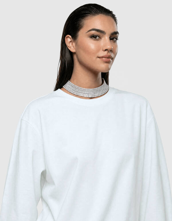 Egg Shape Longsleeve T-shirt Wit SHOEBY WOMEN