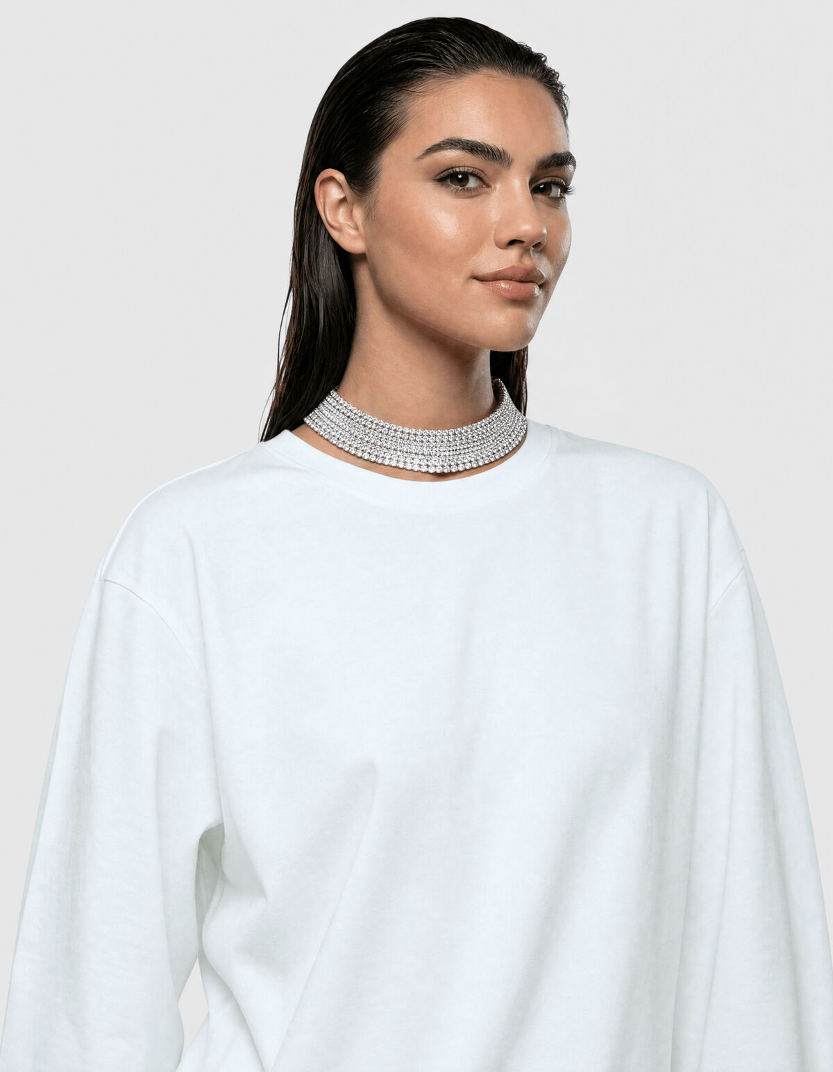 Egg Shape Longsleeve T-shirt Wit SHOEBY WOMEN