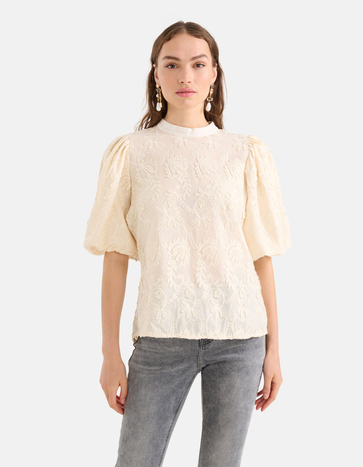 Besticktes Top Off White SHOEBY WOMEN