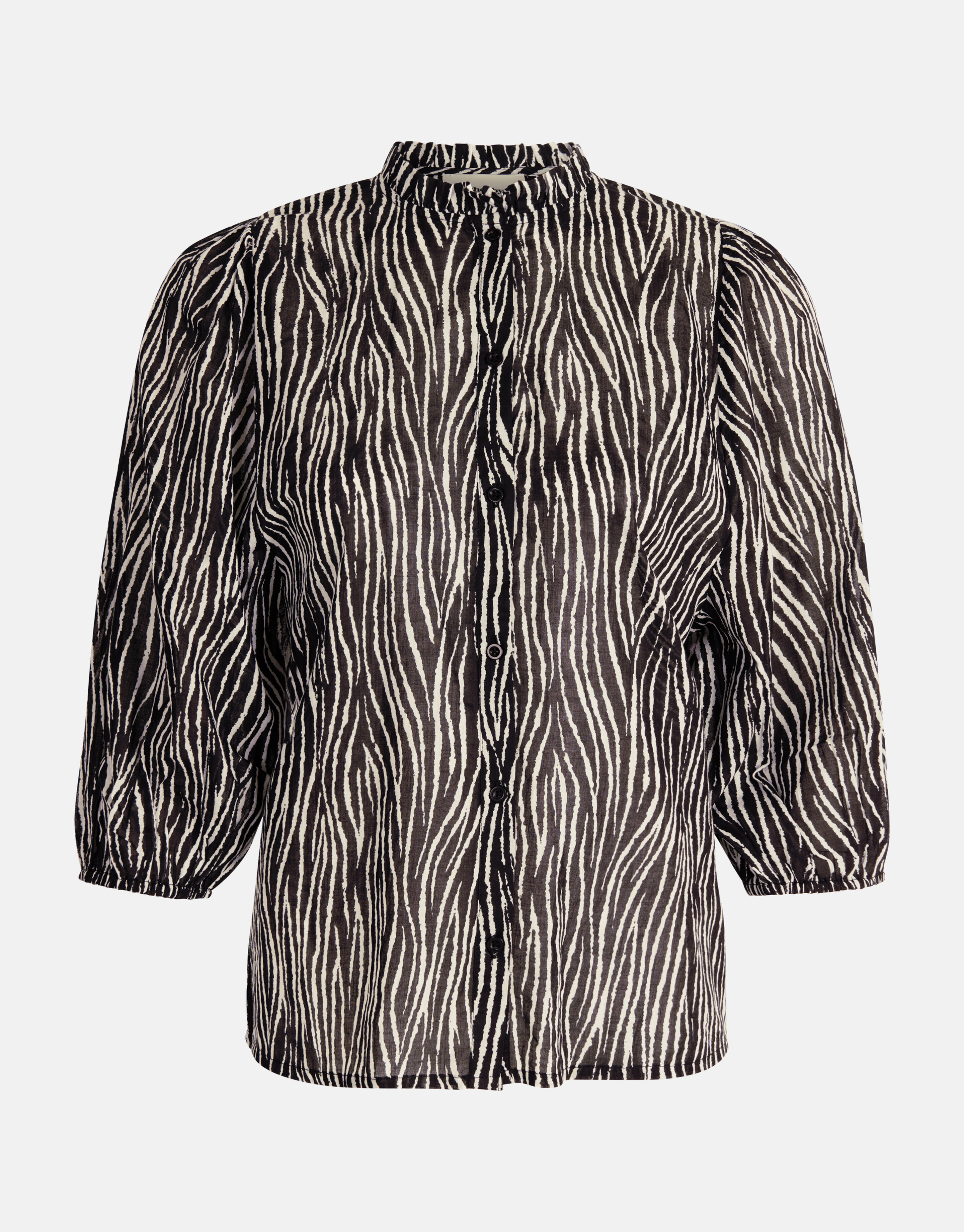 Zebra-Voile-Bluse Schwarz SHOEBY WOMEN