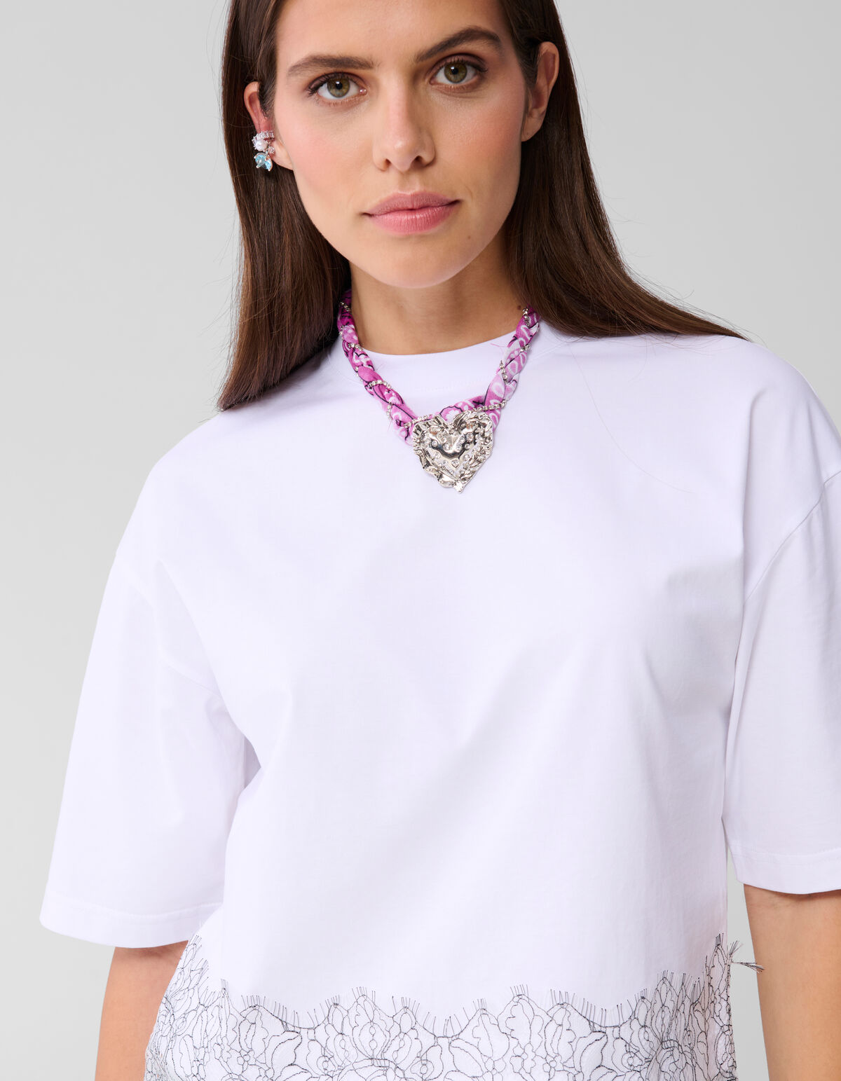 Spitzen-T-Shirt Weiß SHOEBY WOMEN