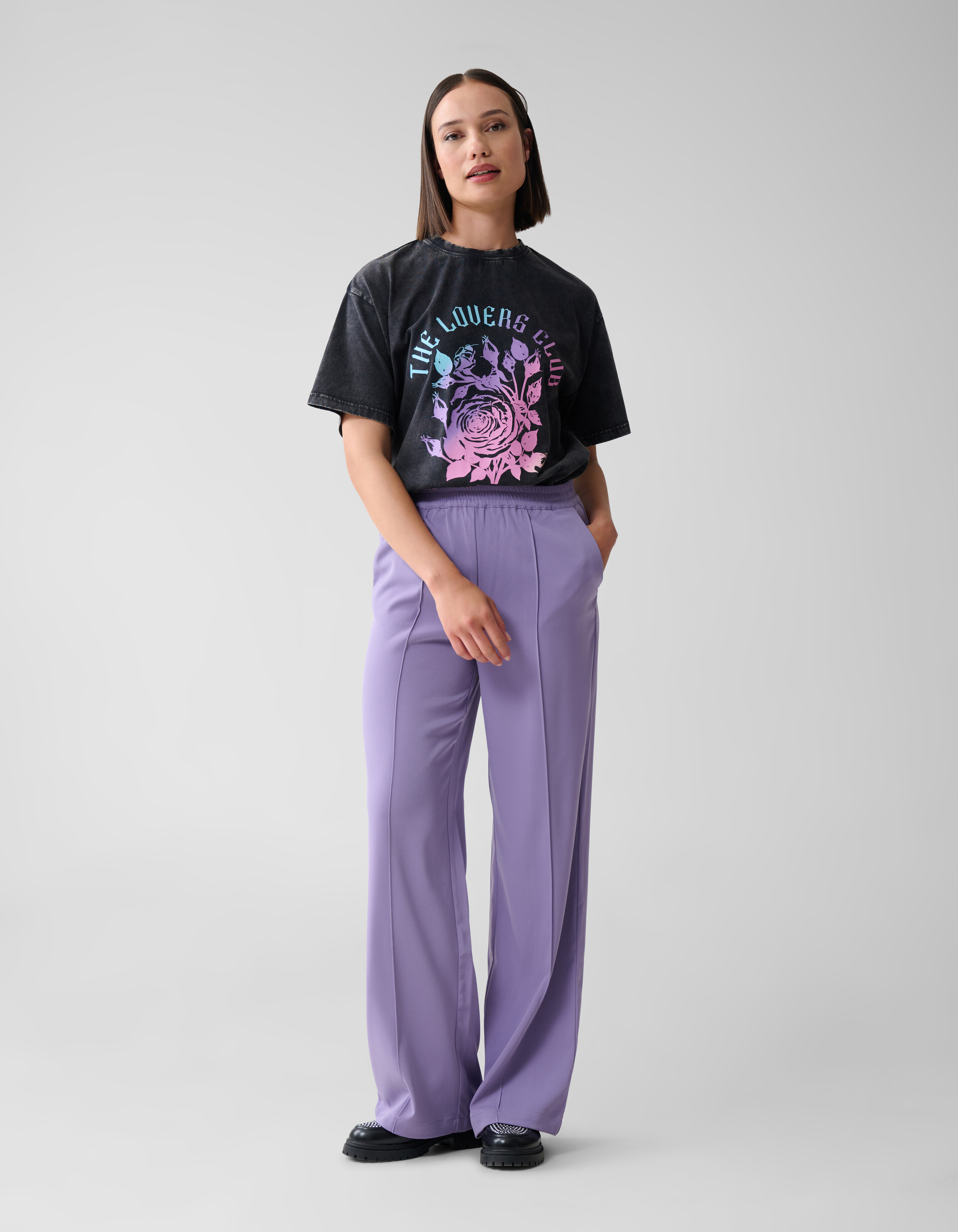 Basic-Hose mit weitem Bein Lila SHOEBY WOMEN