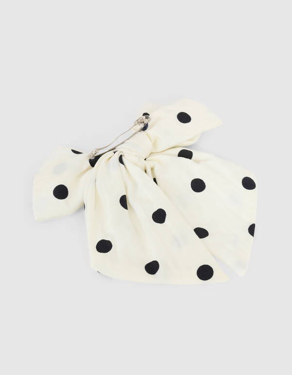 Bow Tie Polka Dot Clip Off-White SHOEBY ACCESSOIRES
