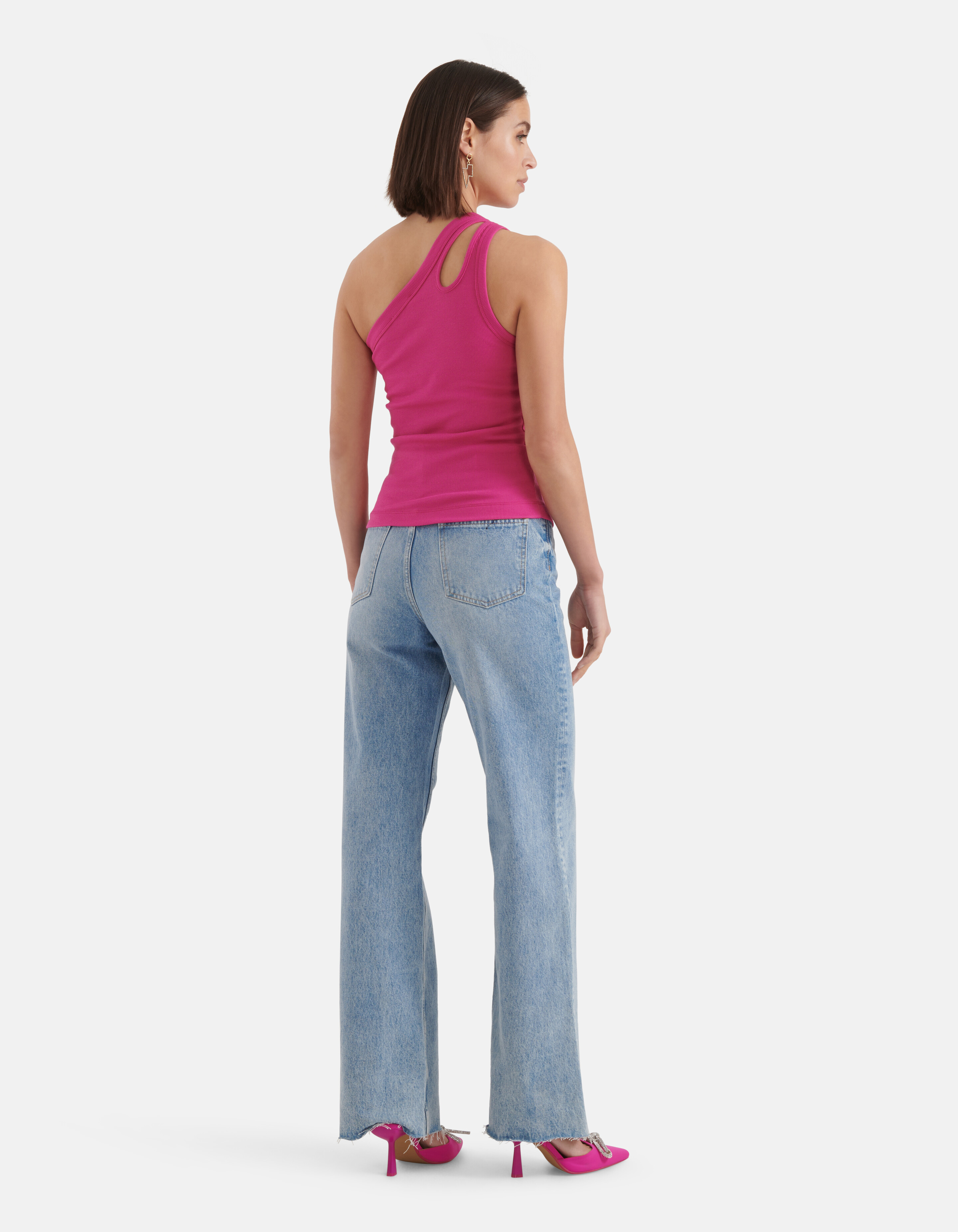 Asymmetrisches ausgeschnittenes Top Rosa SHOEBY WOMEN