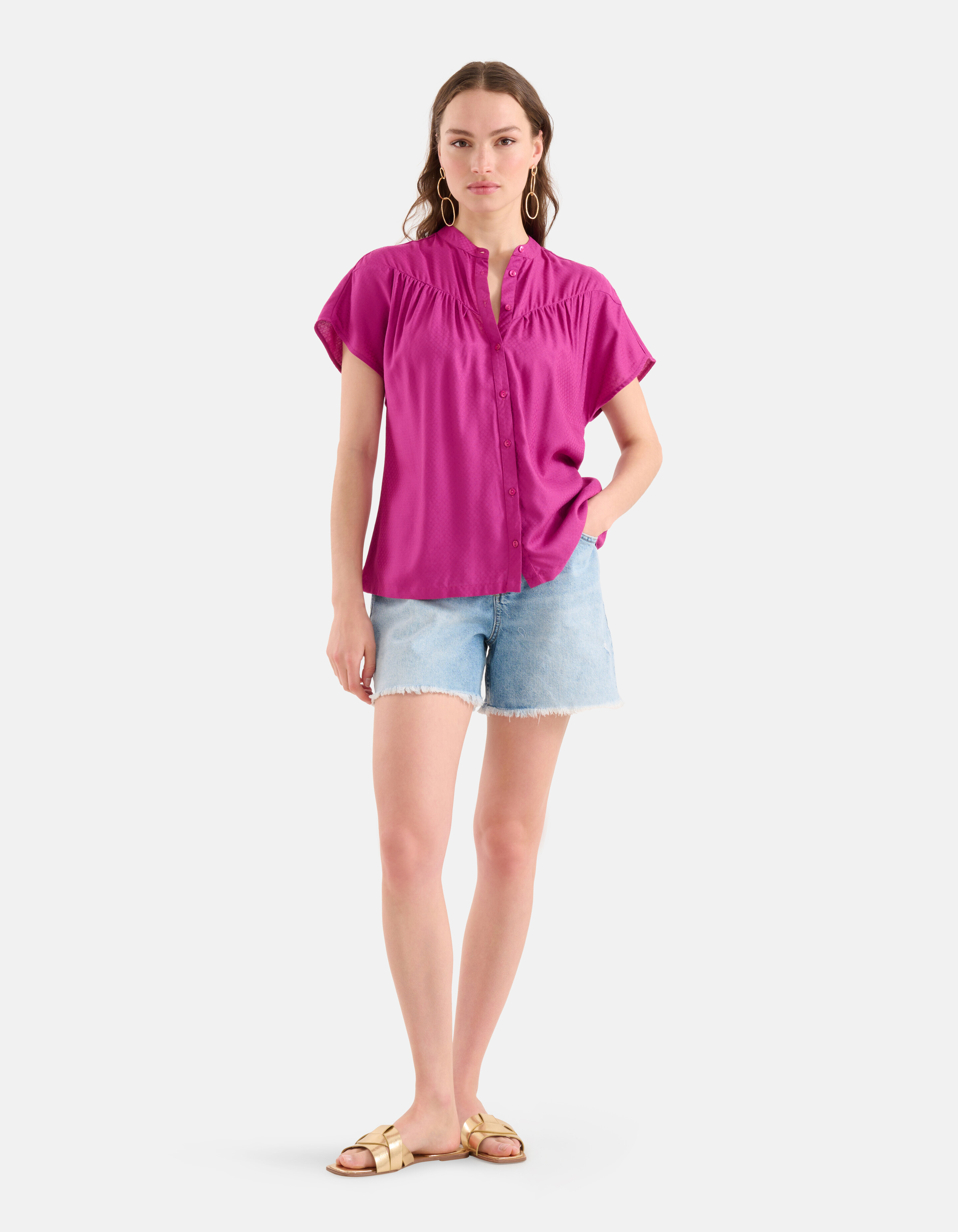 Relaxed Fit Top Dunkelrosa SHOEBY WOMEN