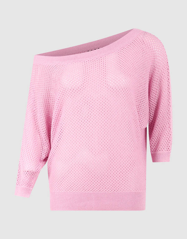 Glitzer Ajour Pullover Rosa SHOEBY WOMEN