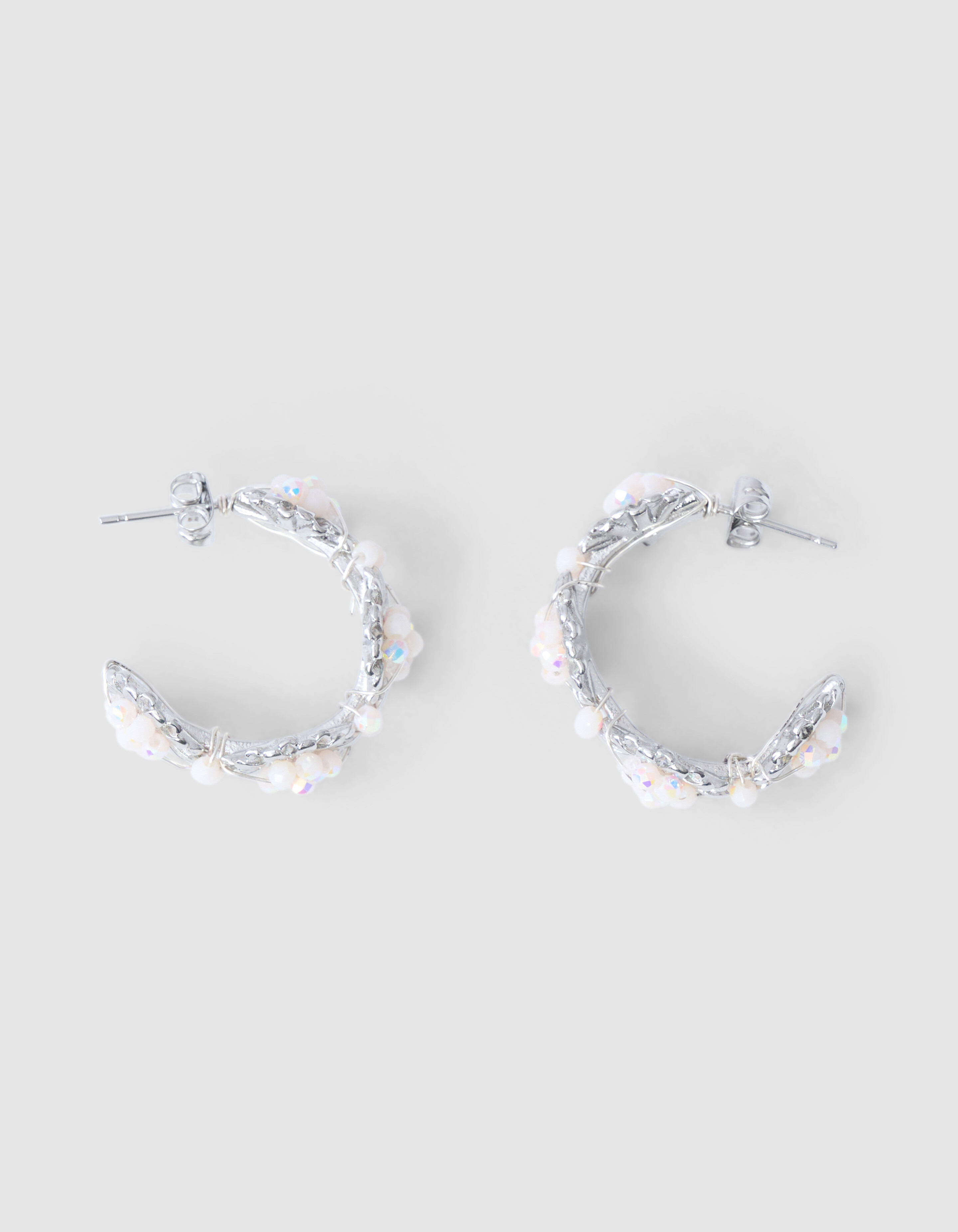 Perlenblumen-Ohrringe Silber SHOEBY ACCESSOIRES