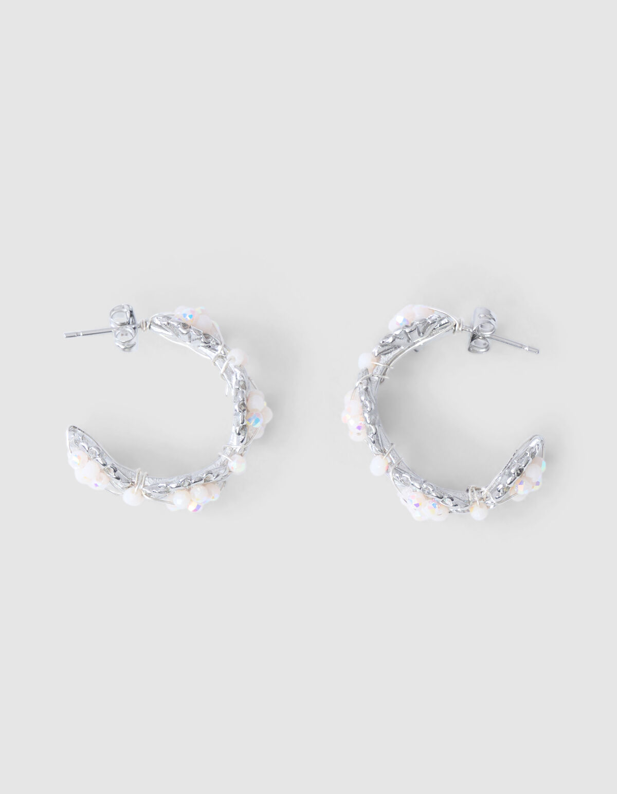 Perlenblumen-Ohrringe Silber SHOEBY ACCESSOIRES