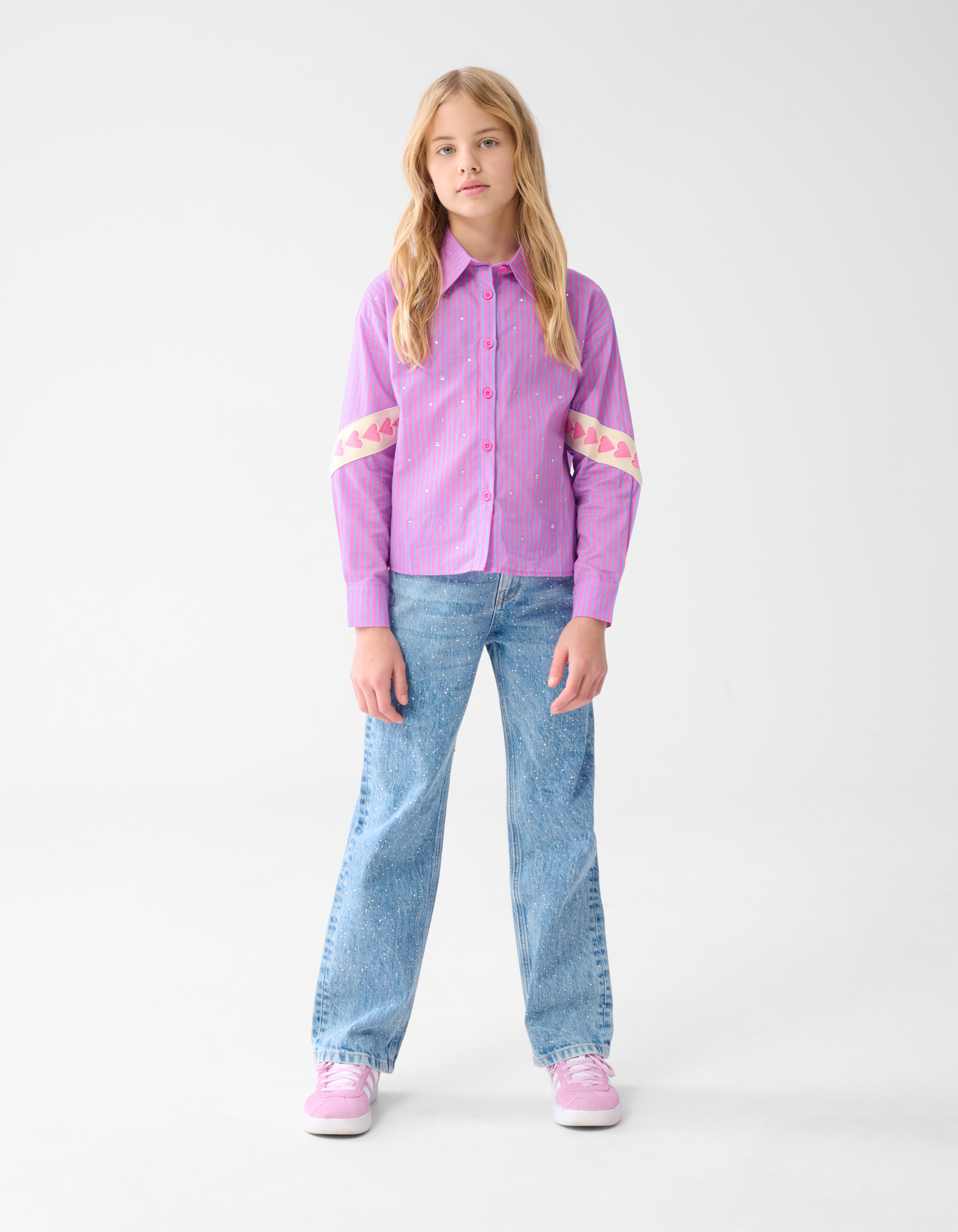 Strass Straight Fit Jeans Blau SHOEBY GIRLS