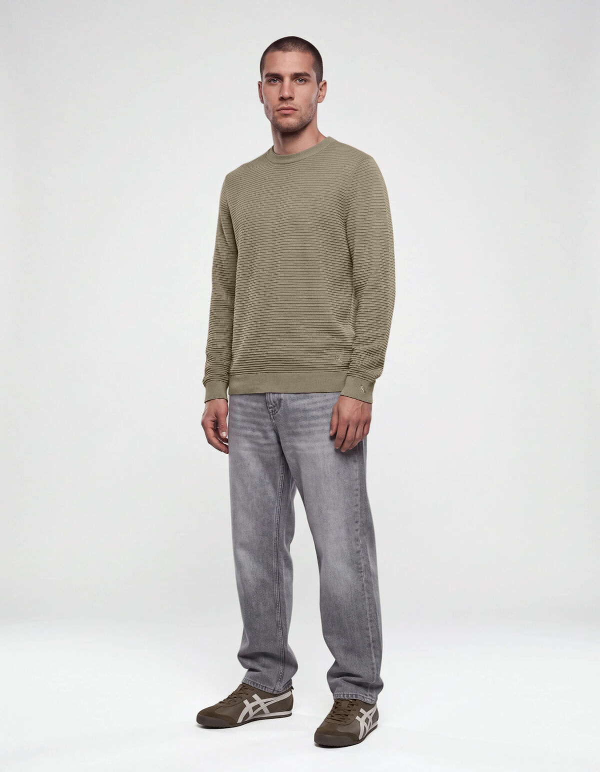 Rippstrick Pullover Grun SHOEBY MEN