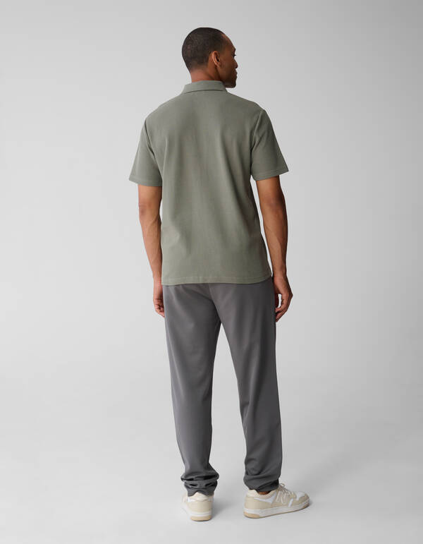 Struktur Jersey Polo Dunkelgrün SHOEBY MEN