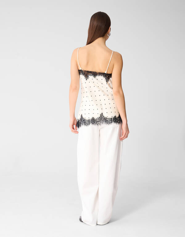 Polkadot Top Gebrochen Wei&szlig; von Monica SHOEBY WOMEN