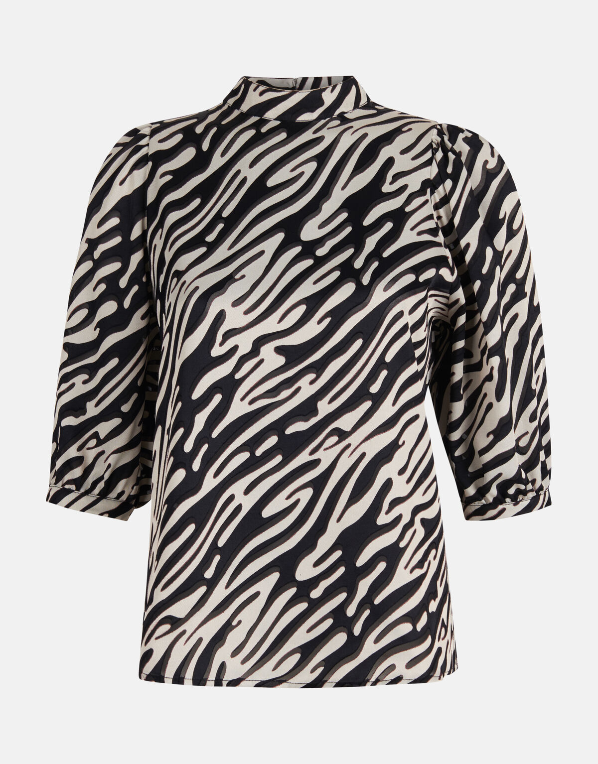 Zebra Burn Out Top Schwarz/Weiß SHOEBY WOMEN