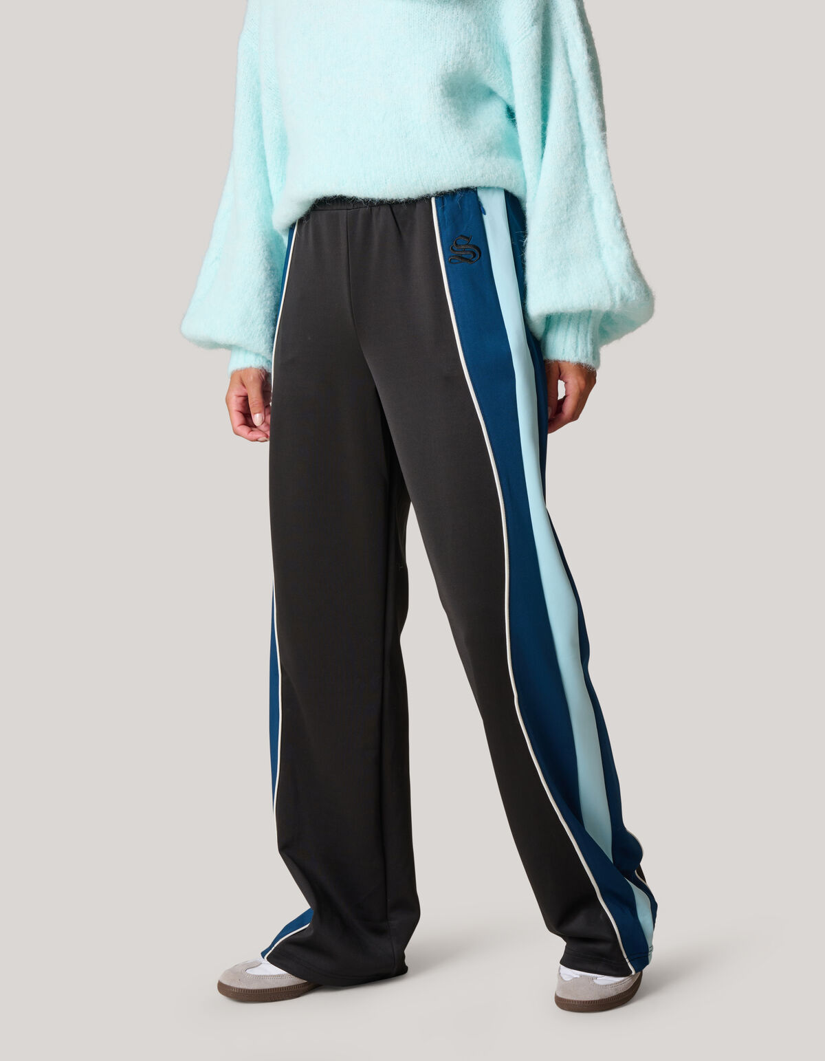 Colourblock-Hose mit weitem Bein Schwarz/Blau SHOEBY WOMEN