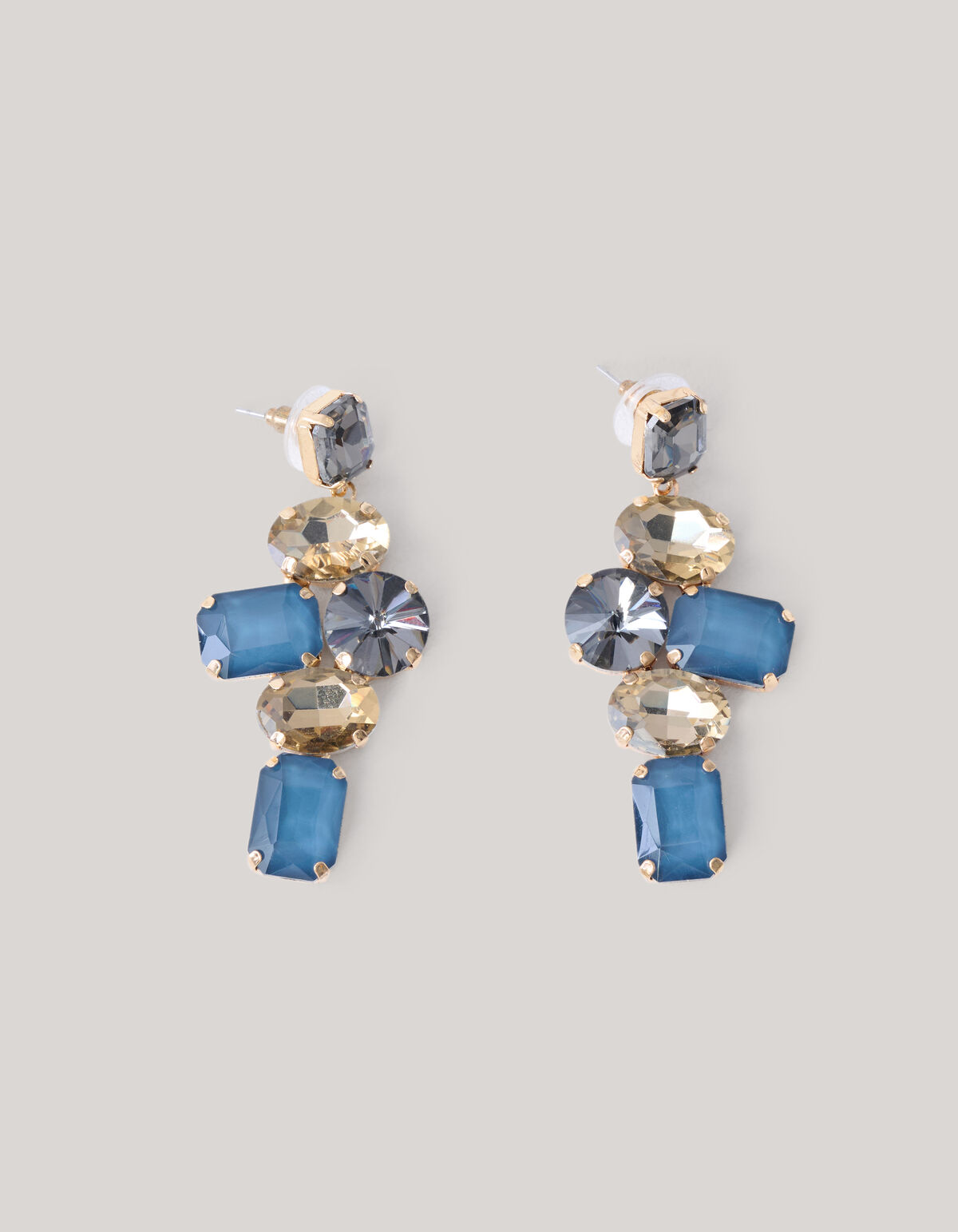 Hängende Strass-Ohrringe Blau SHOEBY ACCESSOIRES