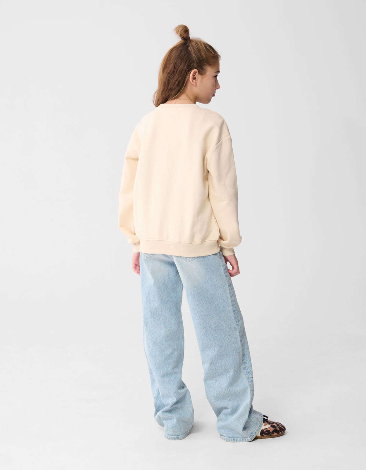 Strass Wide Leg Fit Jeans Bleached SHOEBY GIRLS