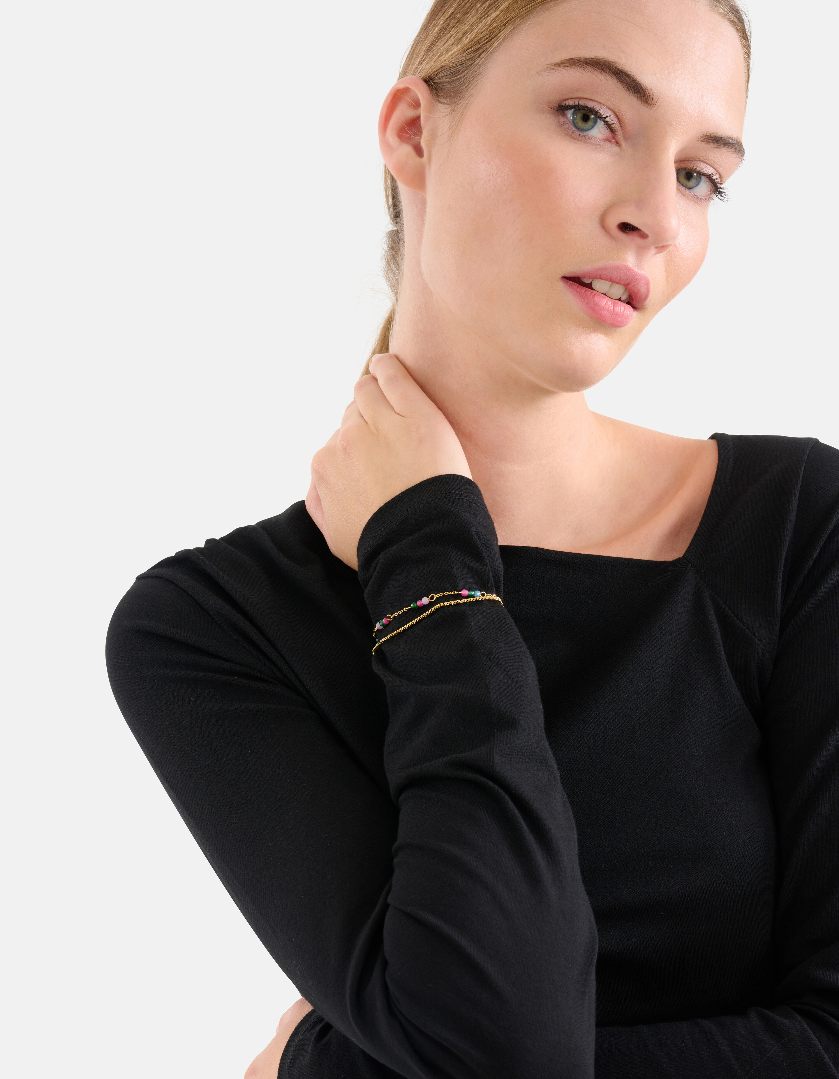 Doppelketten-Armband Gold SHOEBY ACCESSOIRES