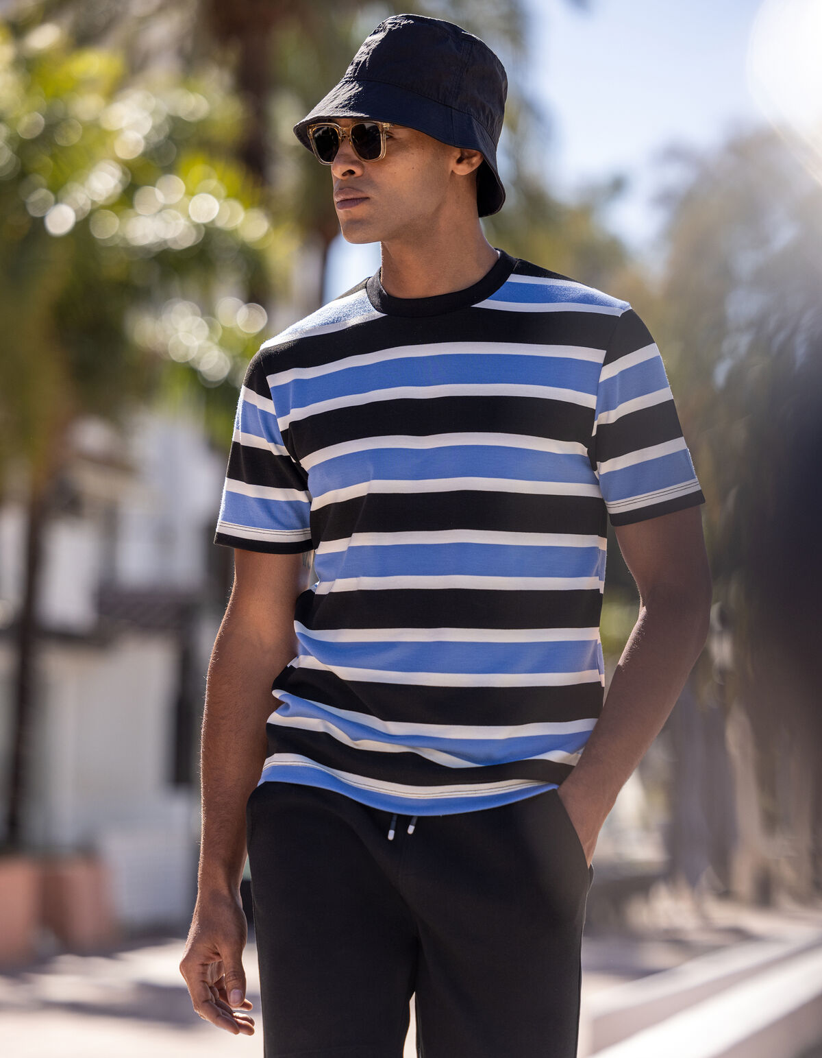 Gestreiftes T-shirt Blau SHOEBY MEN