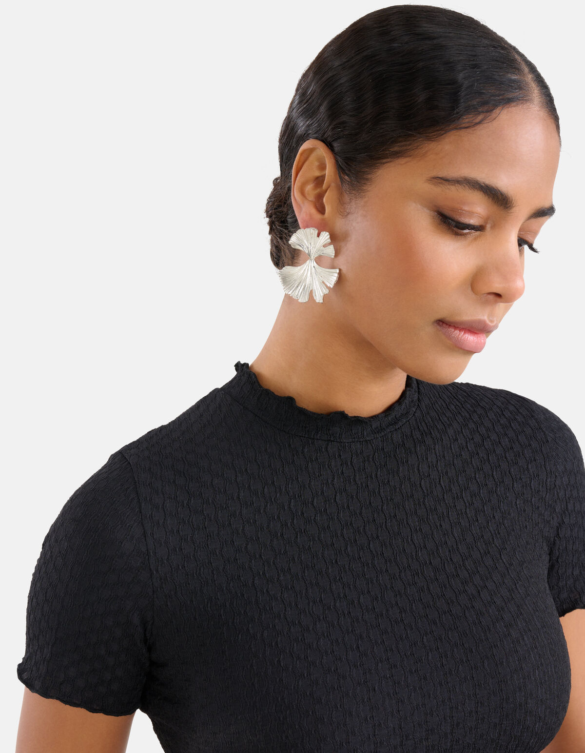 Double Leaf Oorbellen Zilver SHOEBY ACCESSOIRES