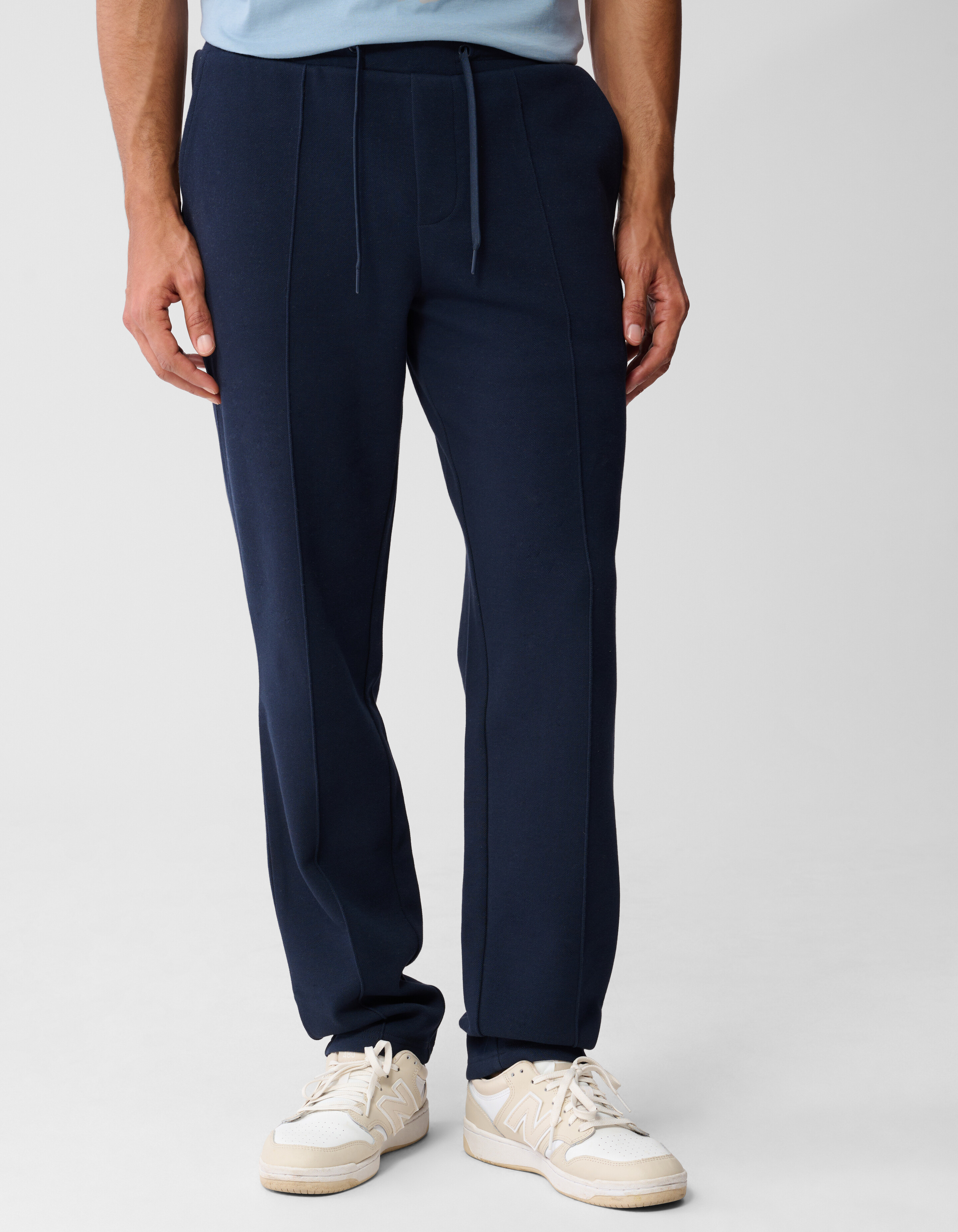 Piqu&eacute; Regular Fit Hose Dunkelblau SHOEBY MEN