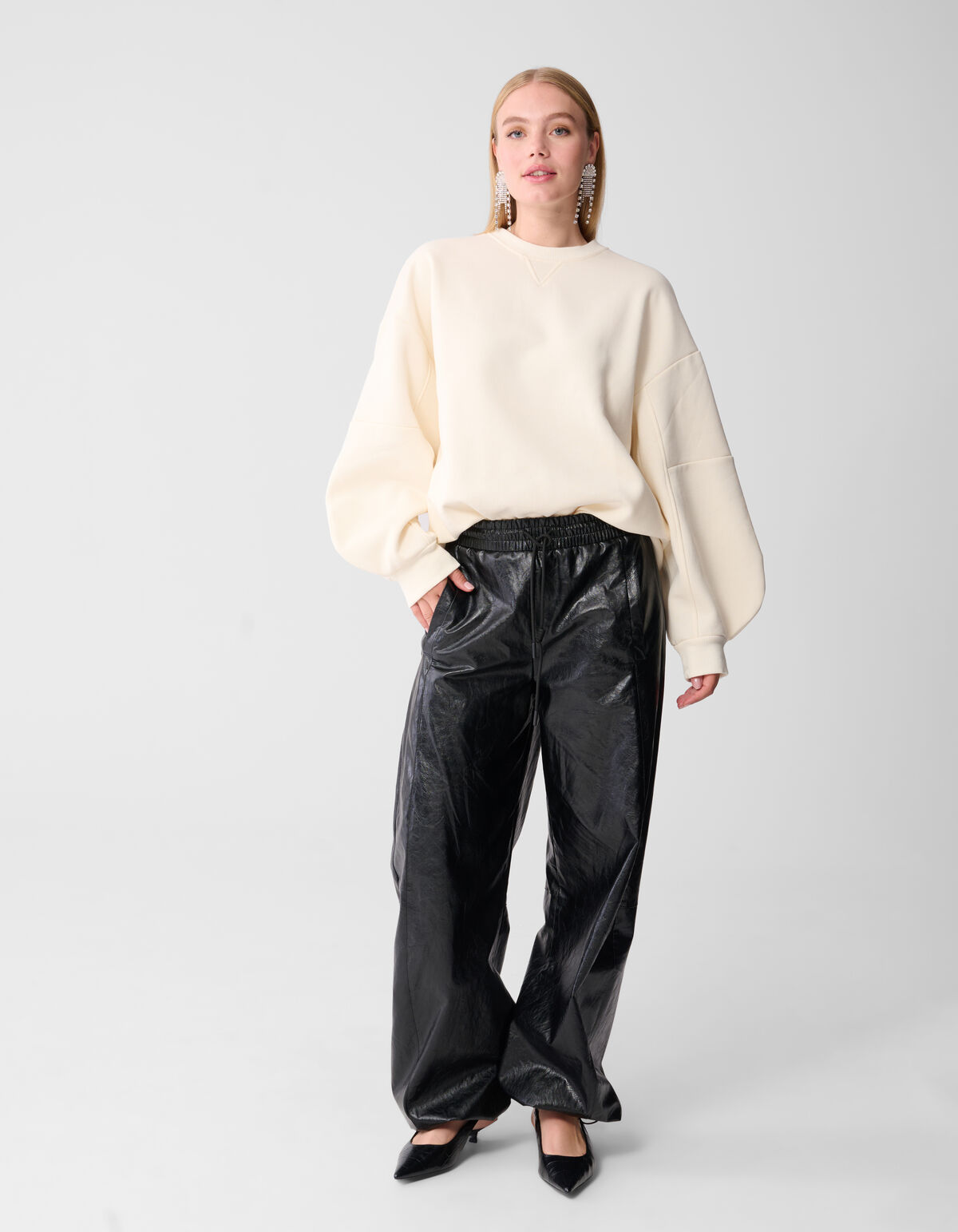 Pullover mit großen Ärmeln in Off White SHOEBY WOMEN