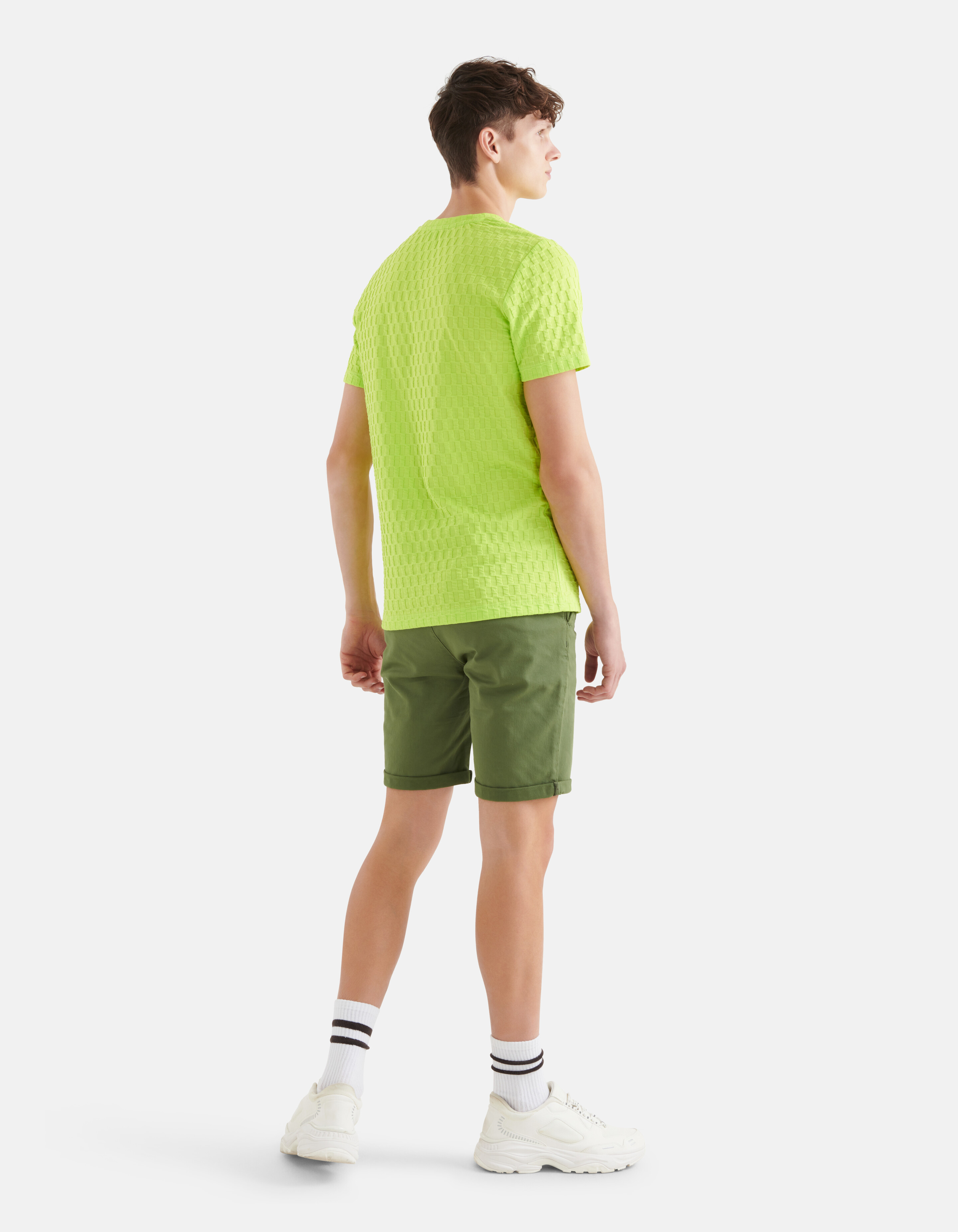 Jacquard-Streifen-T-Shirt Grün SHOEBY MEN