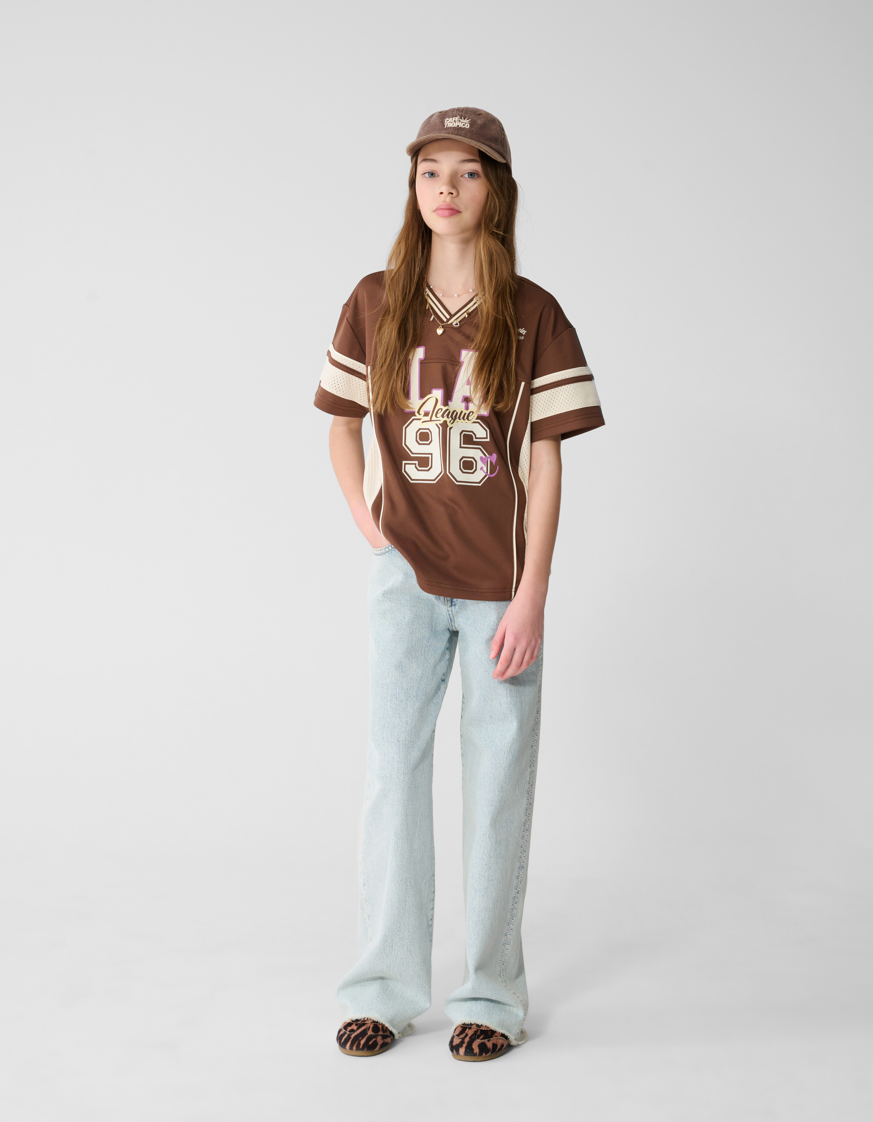 Baseball Artwork T-Shirt Braun SHOEBY GIRLS