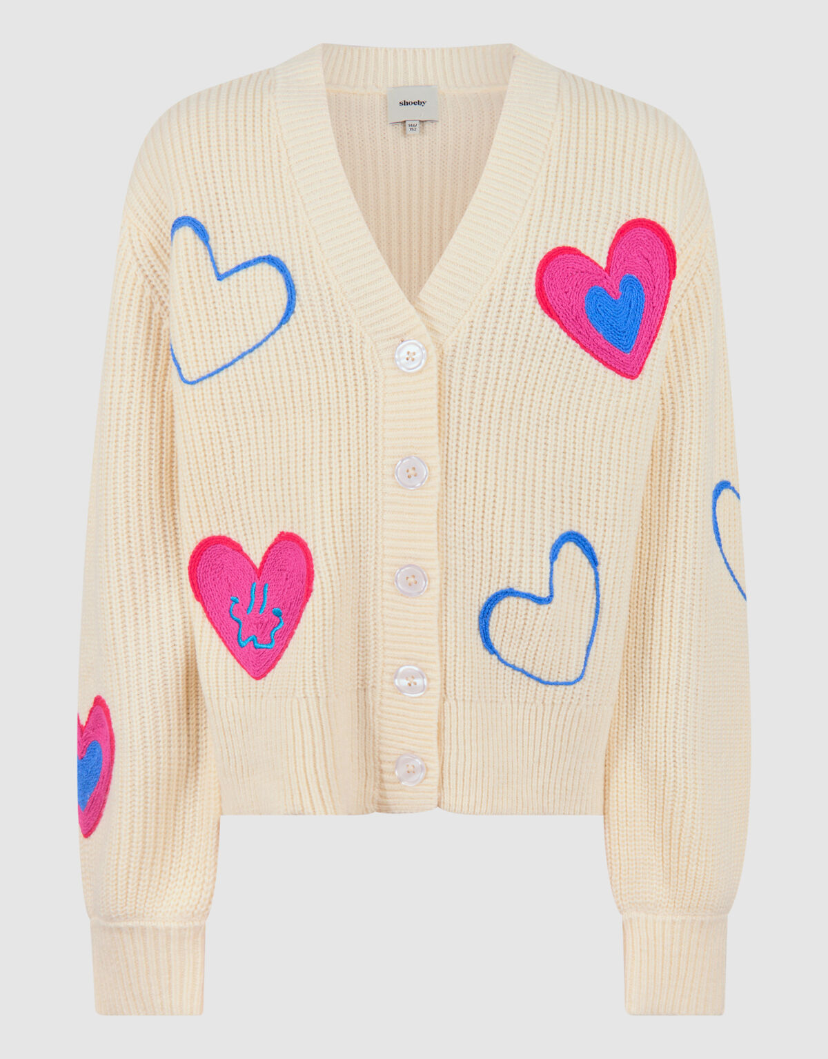 Herz Strickjacke Off White SHOEBY GIRLS
