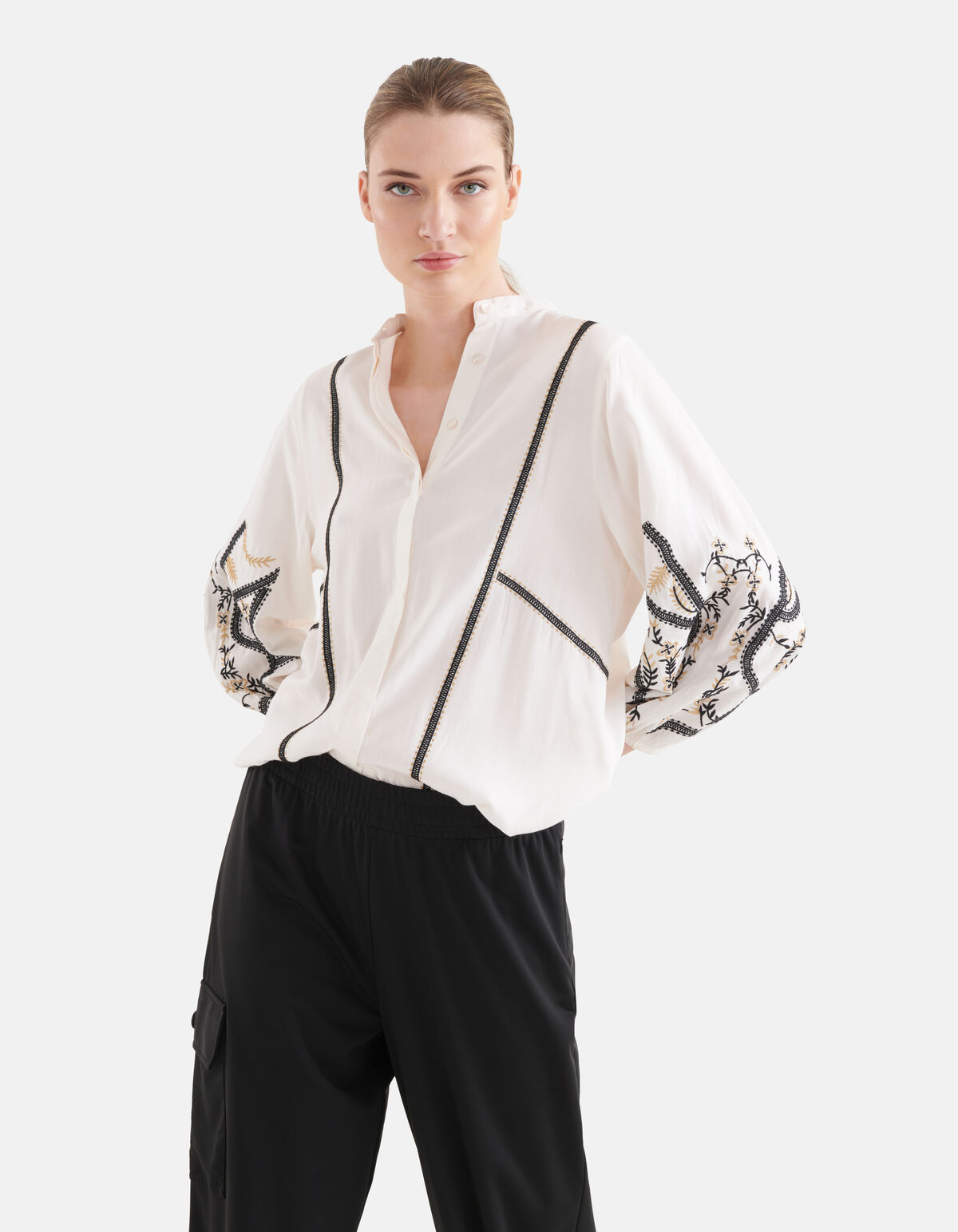 Stickerei Bluse Off White SHOEBY WOMEN