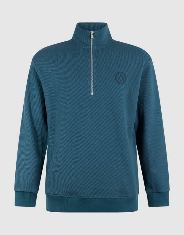 Halb-Zip-Pullover, dunkelgrün SHOEBY MEN