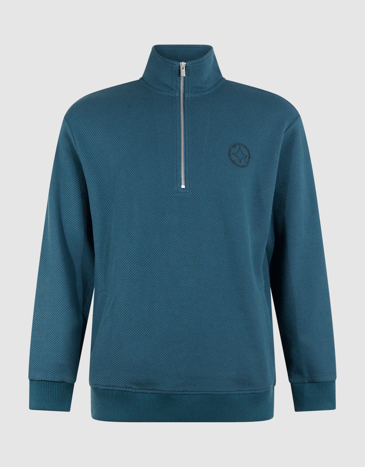 Halb-Zip-Pullover, dunkelgrün SHOEBY MEN