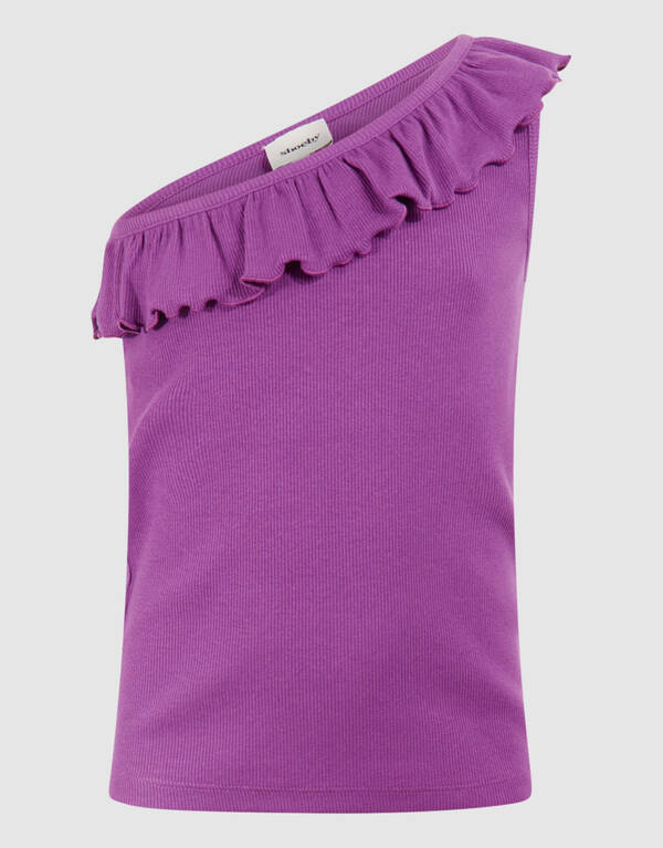 Ein-Schulter-Rüschen-Top Lila SHOEBY GIRLS