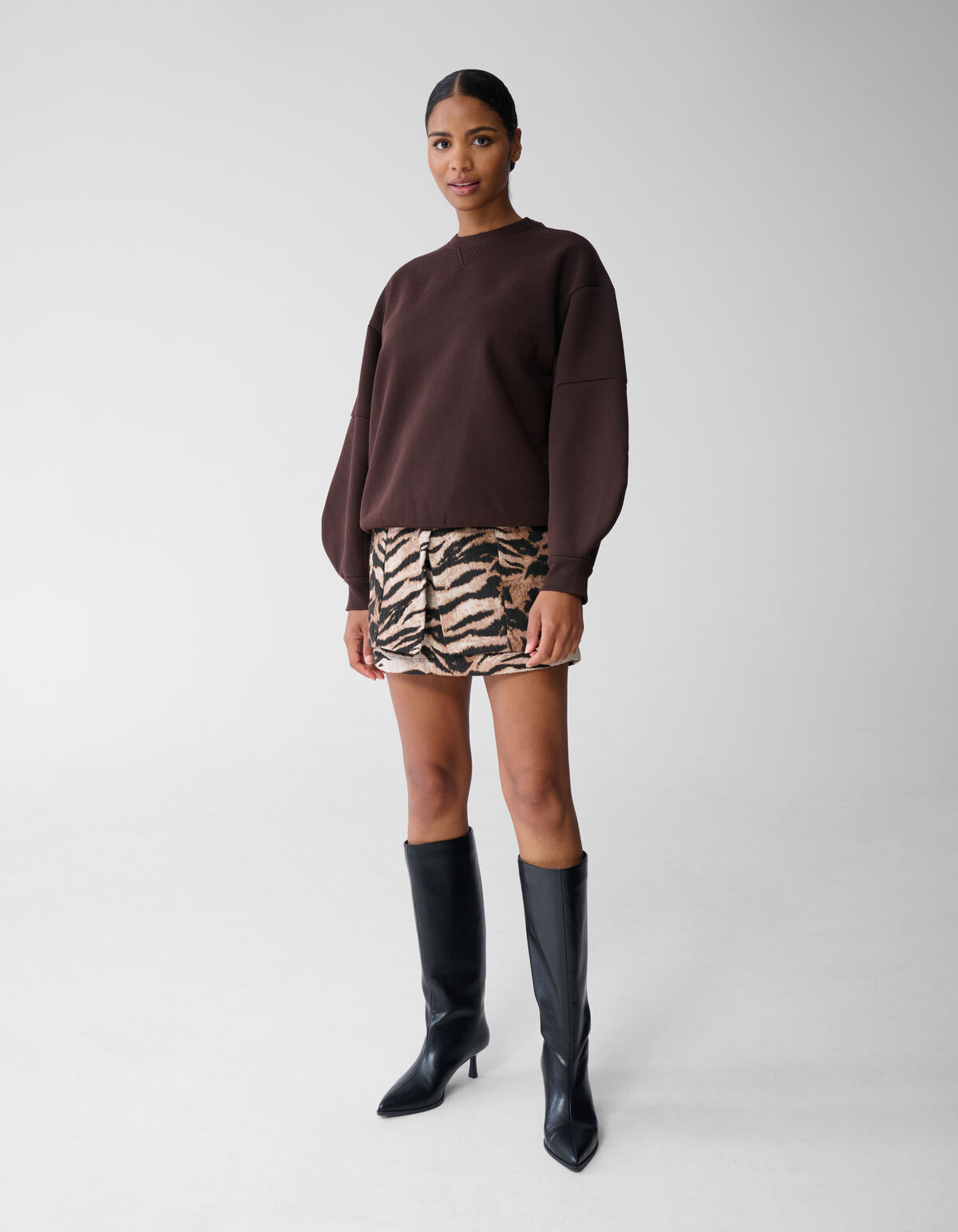 Pullover mit großen Ärmeln Dunkelbraun SHOEBY WOMEN
