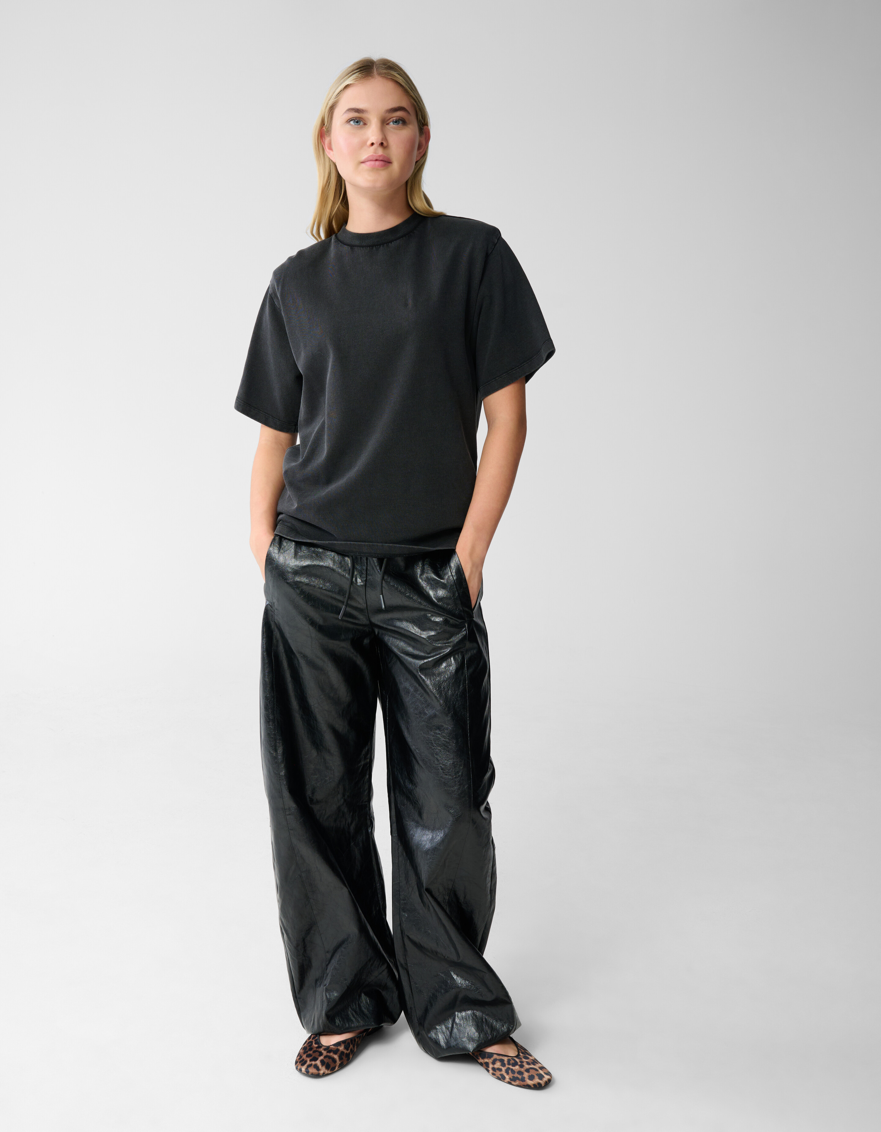 Gef&uuml;ttertes gewaschenes Sweat-T-Shirt Donkergrijs SHOEBY WOMEN