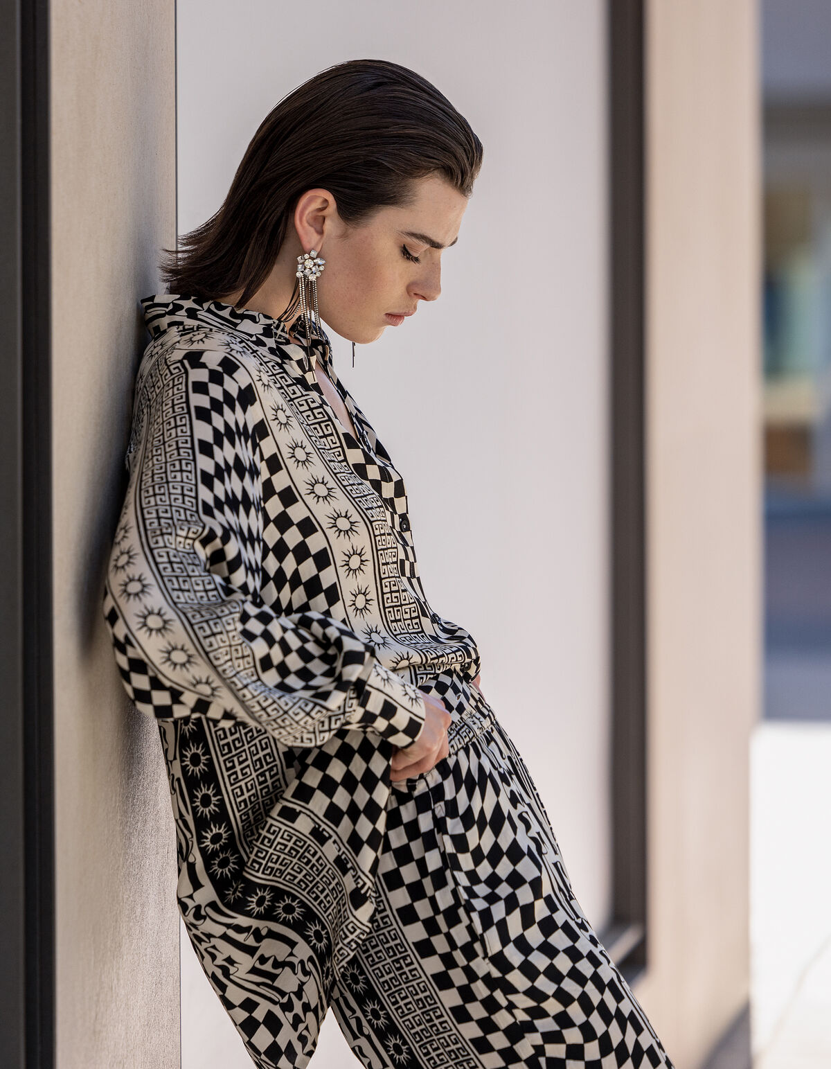 Bedruckte Bluse Schwarz/ Off-white SHOEBY WOMEN